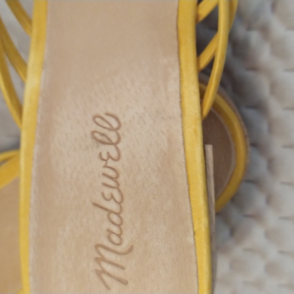 Madewell Strap Knot Slide Sandals Yellow Suede sz 9.5 NWoB - Picture 10 of 11